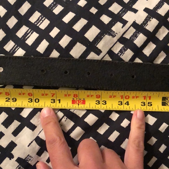 Western Style Black Leather Belt